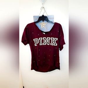 Maroon Victoria Secret Tee. 🌸